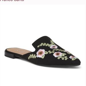 Franco Sarto Embroidered Floral Mules